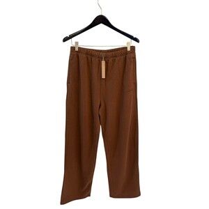 Skims Cotton Fleece classic straight leg pant bison, medium New with tags